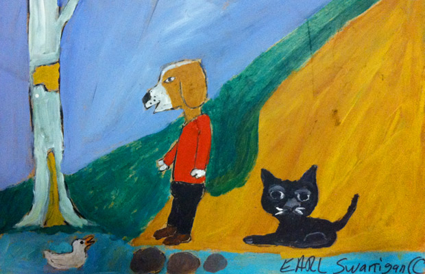 Earl Swanigan painting at Homage