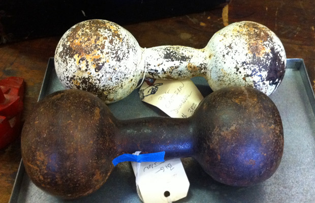 Warren St. Antiques dumbbells