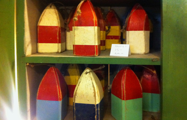 Antique wooden buoys
