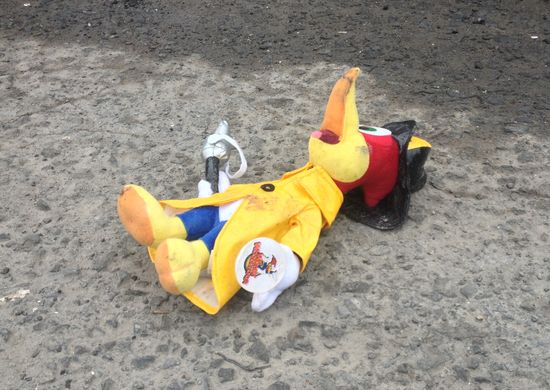 Woody Woodpecker, felled at the dump